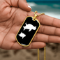 Mama Penguin With 1 Chick v3 - 18k Gold Finished Luxury Dog Tag Necklace