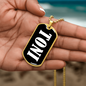 Toni v01w - 18k Gold Finished Luxury Dog Tag Necklace