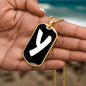 Initial Y v3b - 18k Gold Finished Luxury Dog Tag Necklace