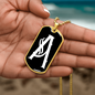 Initial A v001-33 - 18k Gold Finished Luxury Dog Tag Necklace