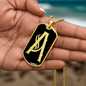 Initial A v001-32 - 18k Gold Finished Luxury Dog Tag Necklace