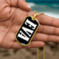 Eva v01w - 18k Gold Finished Luxury Dog Tag Necklace