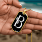 Initial B v001-33 - 18k Gold Finished Luxury Dog Tag Necklace