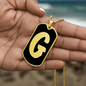 Initial G v2b - 18k Gold Finished Luxury Dog Tag Necklace