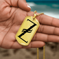 Initial Z v001-31 - 18k Gold Finished Luxury Dog Tag Necklace