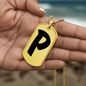 Initial P v1b - 18k Gold Finished Luxury Dog Tag Necklace