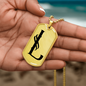 Initial L v001-31 - 18k Gold Finished Luxury Dog Tag Necklace
