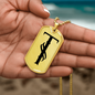 Initial T v001-31 - 18k Gold Finished Luxury Dog Tag Necklace