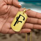 Initial F v001-31 - 18k Gold Finished Luxury Dog Tag Necklace