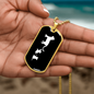 Mama Cat With 2 Kittens v3 - 18k Gold Finished Luxury Dog Tag Necklace