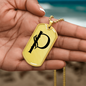 Initial P v001-31 - 18k Gold Finished Luxury Dog Tag Necklace