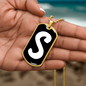 Initial S v3b - 18k Gold Finished Luxury Dog Tag Necklace