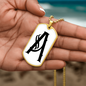 Initial A v001-34 - 18k Gold Finished Luxury Dog Tag Necklace