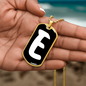 Initial E v3b - 18k Gold Finished Luxury Dog Tag Necklace