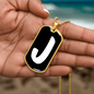 Initial J v3b - 18k Gold Finished Luxury Dog Tag Necklace