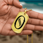Initial O v001-31 - 18k Gold Finished Luxury Dog Tag Necklace