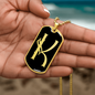 Initial K v001-32 - 18k Gold Finished Luxury Dog Tag Necklace