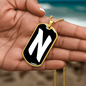 Initial N v3b - 18k Gold Finished Luxury Dog Tag Necklace