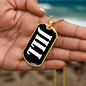 Jill v01w - 18k Gold Finished Luxury Dog Tag Necklace