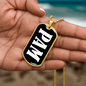 Pam v01w - 18k Gold Finished Luxury Dog Tag Necklace