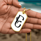 Initial E v001-34 - 18k Gold Finished Luxury Dog Tag Necklace
