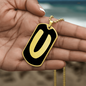 Initial U v2b - 18k Gold Finished Luxury Dog Tag Necklace