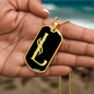 Initial L v001-32 - 18k Gold Finished Luxury Dog Tag Necklace