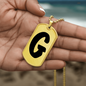 Initial G v1b - 18k Gold Finished Luxury Dog Tag Necklace