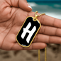 Initial H v3b - 18k Gold Finished Luxury Dog Tag Necklace