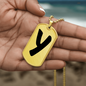 Initial Y v1b - 18k Gold Finished Luxury Dog Tag Necklace
