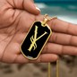 Initial Y v001-32 - 18k Gold Finished Luxury Dog Tag Necklace