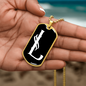 Initial L v001-33 - 18k Gold Finished Luxury Dog Tag Necklace