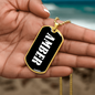 Amber v01w - 18k Gold Finished Luxury Dog Tag Necklace