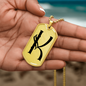 Initial K v001-31 - 18k Gold Finished Luxury Dog Tag Necklace