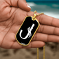 Initial J v001-33 - 18k Gold Finished Luxury Dog Tag Necklace