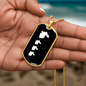 Mama Rabbit With 3 Kittens v3 - 18k Gold Finished Luxury Dog Tag Necklace