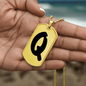 Initial Q v1b - 18k Gold Finished Luxury Dog Tag Necklace