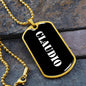 Claudio v3 - 18k Gold Finished Luxury Dog Tag Necklace