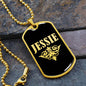 Jessie v02a - 18k Gold Finished Luxury Dog Tag Necklace