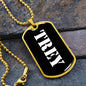 Trey v3 - 18k Gold Finished Luxury Dog Tag Necklace