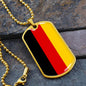 German Flag - 18k Gold Finished Luxury Dog Tag Necklace