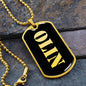 Olin v2 - 18k Gold Finished Luxury Dog Tag Necklace