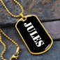 Jules v3 - 18k Gold Finished Luxury Dog Tag Necklace
