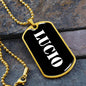 Lucio v3 - 18k Gold Finished Luxury Dog Tag Necklace
