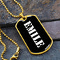 Emile v3 - 18k Gold Finished Luxury Dog Tag Necklace