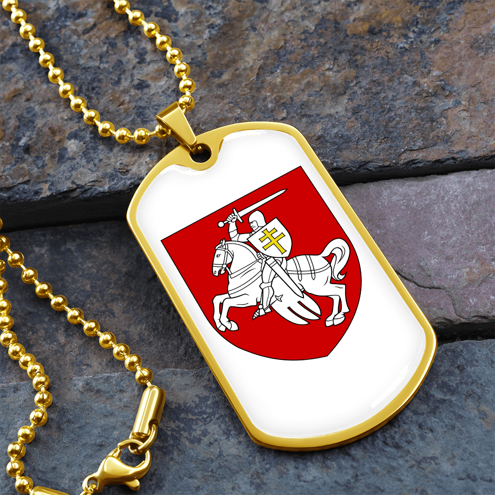 Pahonia (Belarus) v2 - 18k Gold Finished Luxury Dog Tag Necklace