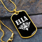 Ella v03a - 18k Gold Finished Luxury Dog Tag Necklace