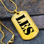 Les - 18k Gold Finished Luxury Dog Tag Necklace