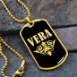 Vera v02a - 18k Gold Finished Luxury Dog Tag Necklace