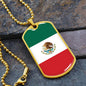 Mexican Flag - 18k Gold Finished Luxury Dog Tag Necklace